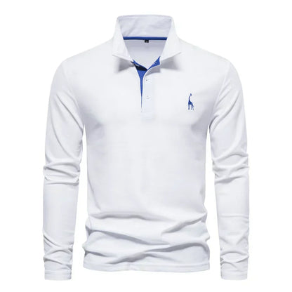 Herren Langarm Poloshirt mit Atmungsaktivem Stoff Ideal für Frühling und Herbst