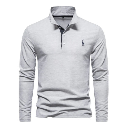 Herren Langarm Poloshirt mit Atmungsaktivem Stoff Ideal für Frühling und Herbst