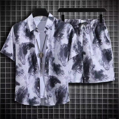 Herren Zweiteiliges Strandoutfit mit Blumenmuster und Schnelltrocknendem Material | Ideal für den Sommer