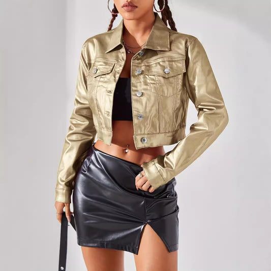 Beschichtete PU-Lederjacke mit Regulärer Passform | Ideal für Frühling und Herbst