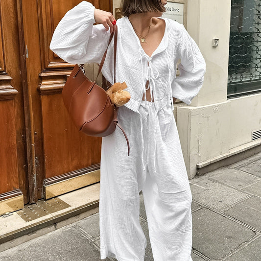 Weiches Baumwoll Set mit Langarm und Hose | Ideal für alle Jahreszeiten