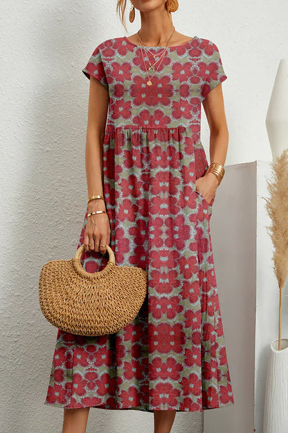 Ärmelloses Kleid mit Rundhalsausschnitt & Print | Perfekt für den Sommer