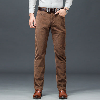 Herren Cord Straight-Leg Hose mit Mittlerer Taille | Ideal für Frühling und Herbst