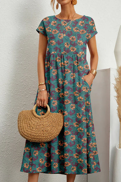 Ärmelloses Kleid mit Rundhalsausschnitt & Print | Perfekt für den Sommer