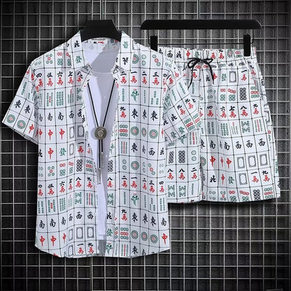 Herren Zweiteiliges Strandoutfit mit Blumenmuster und Schnelltrocknendem Material | Ideal für den Sommer
