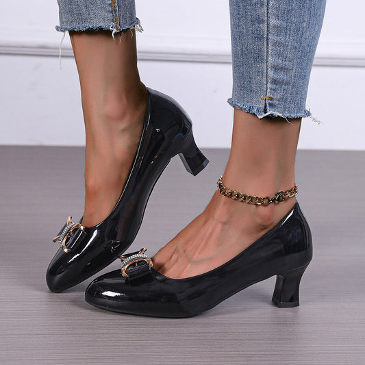 Pumps mit Schleife und Mittelhohem Blockabsatz | Ideal für Alle Jahreszeiten