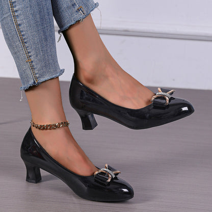 Pumps mit Schleife und Mittelhohem Blockabsatz | Ideal für Alle Jahreszeiten
