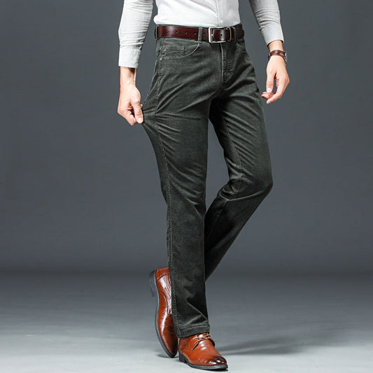 Herren Cord Straight-Leg Hose mit Mittlerer Taille | Ideal für Frühling und Herbst