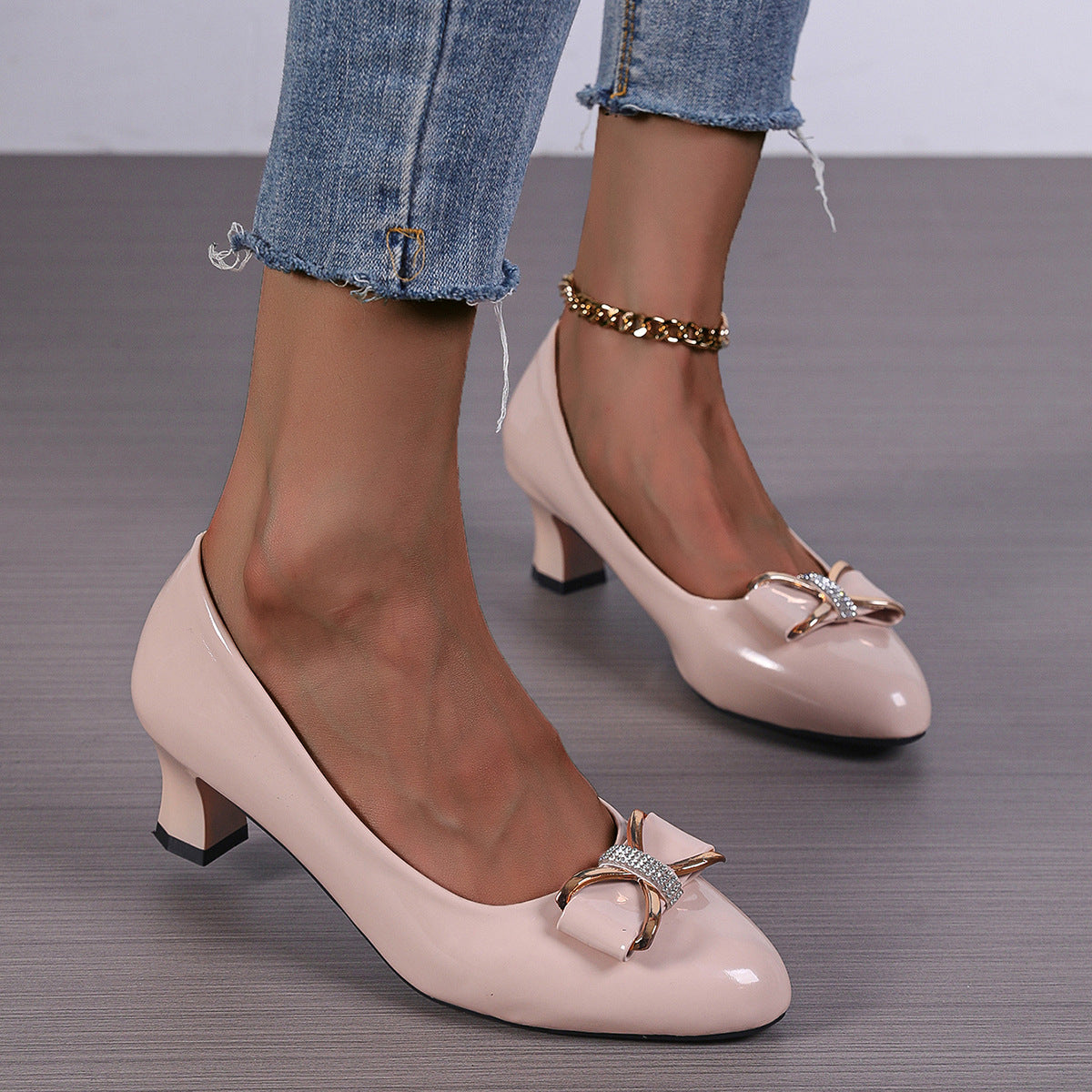 Pumps mit Schleife und Mittelhohem Blockabsatz | Ideal für Alle Jahreszeiten