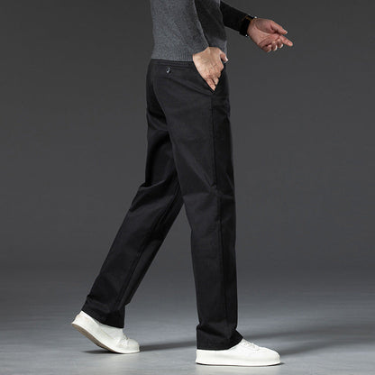 Herren Gerade Geschnittene Hose aus Dickem Baumwollstoff | Ideal für den Winter