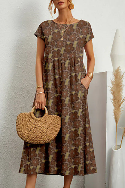 Ärmelloses Kleid mit Rundhalsausschnitt & Print | Perfekt für den Sommer