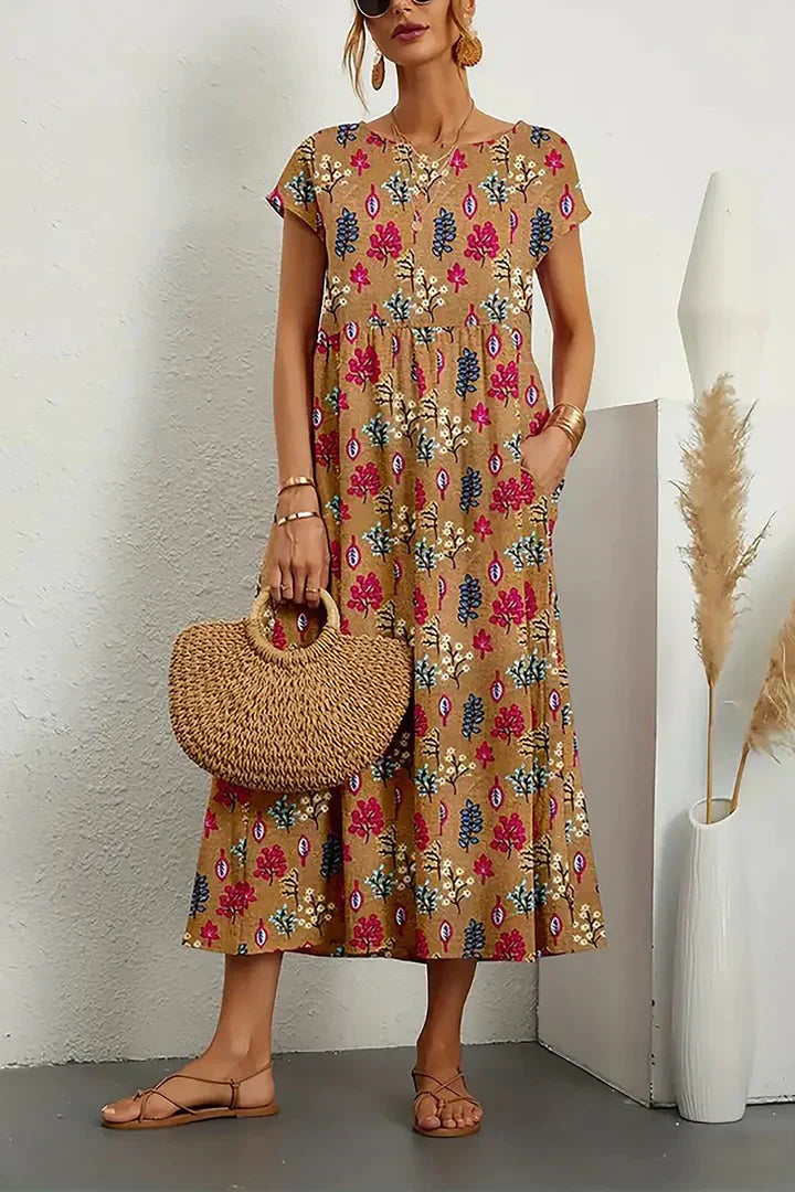 Ärmelloses Kleid mit Rundhalsausschnitt & Print | Perfekt für den Sommer