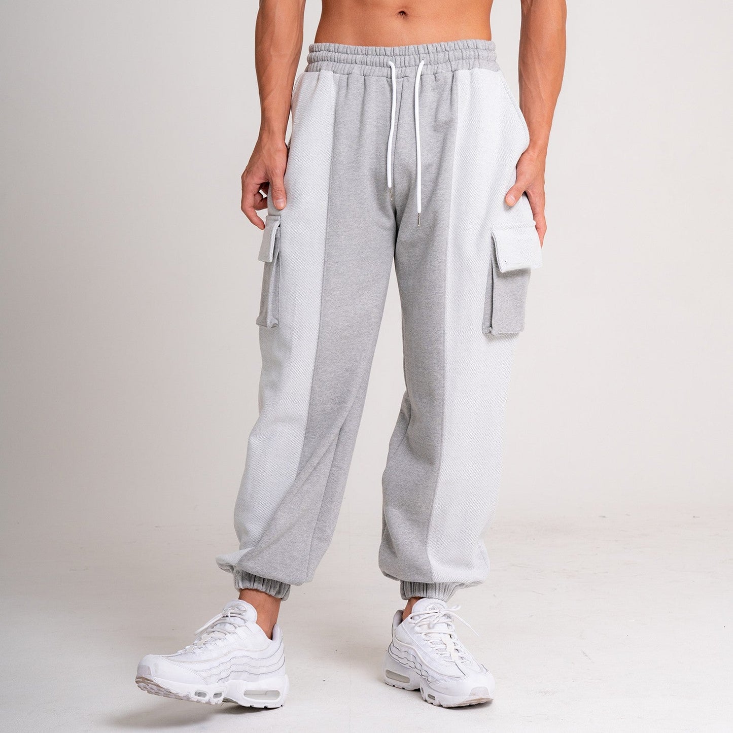 Herren Locker Sitzende Mehrtaschen-Hose mit Kordelzug | Ideal für Herbst und Winter