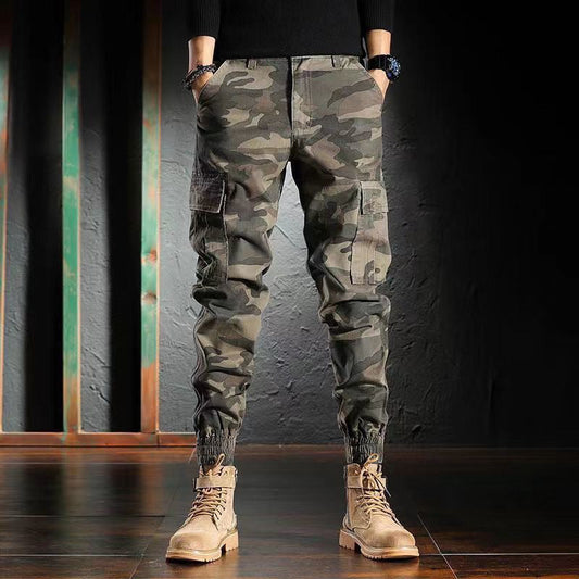 Herren Tarnmuster Arbeitshose mit Knöchelbündchen und Wollfutter | Ideal für Frühling und Herbst