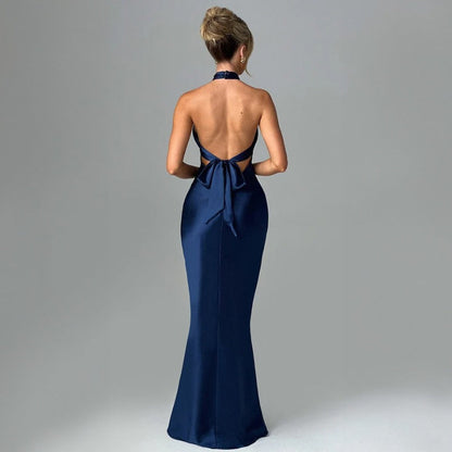 Rückenfreies Ärmelloses Langkleid mit Schnürdesign | Ideal für den Sommer