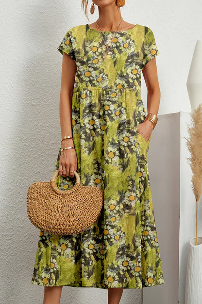 Ärmelloses Kleid mit Rundhalsausschnitt & Print | Perfekt für den Sommer