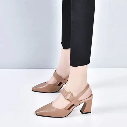 Spitz zulaufende Orthopädische Absatzschuhe aus Atmungsaktivem Vegan-Leder | Ideal für Frühling und Sommer