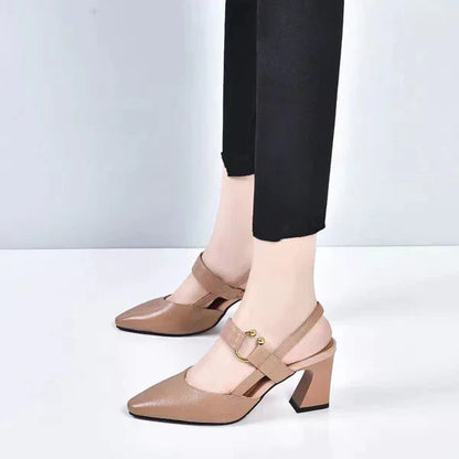 Spitz zulaufende Orthopädische Absatzschuhe aus Atmungsaktivem Vegan-Leder | Ideal für Frühling und Sommer