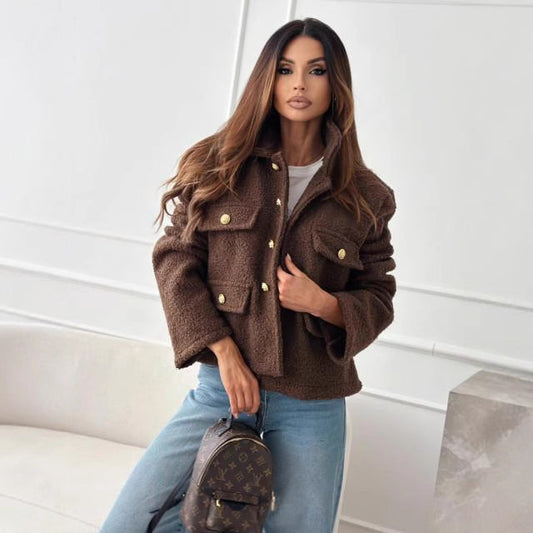Tweed Mantel mit Polokragen und Regulärer Passform | Ideal für Herbst und Winter