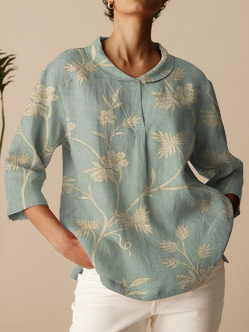 Langärmlige Bluse mit Blumenmuster | Ideal für Frühling und Herbst