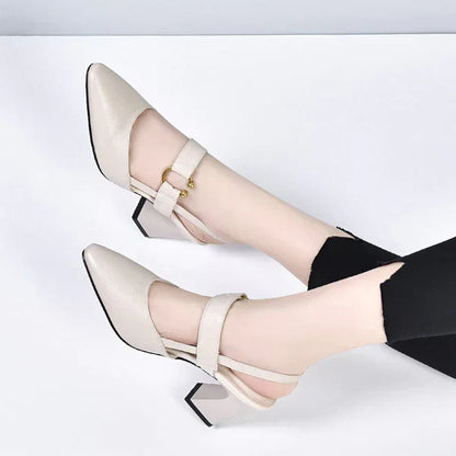 Spitz zulaufende Orthopädische Absatzschuhe aus Atmungsaktivem Vegan-Leder | Ideal für Frühling und Sommer