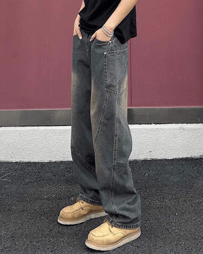Herren Gerade Geschnittene Jeans mit Reißverschluss I Ideal für Frühling und Herbst