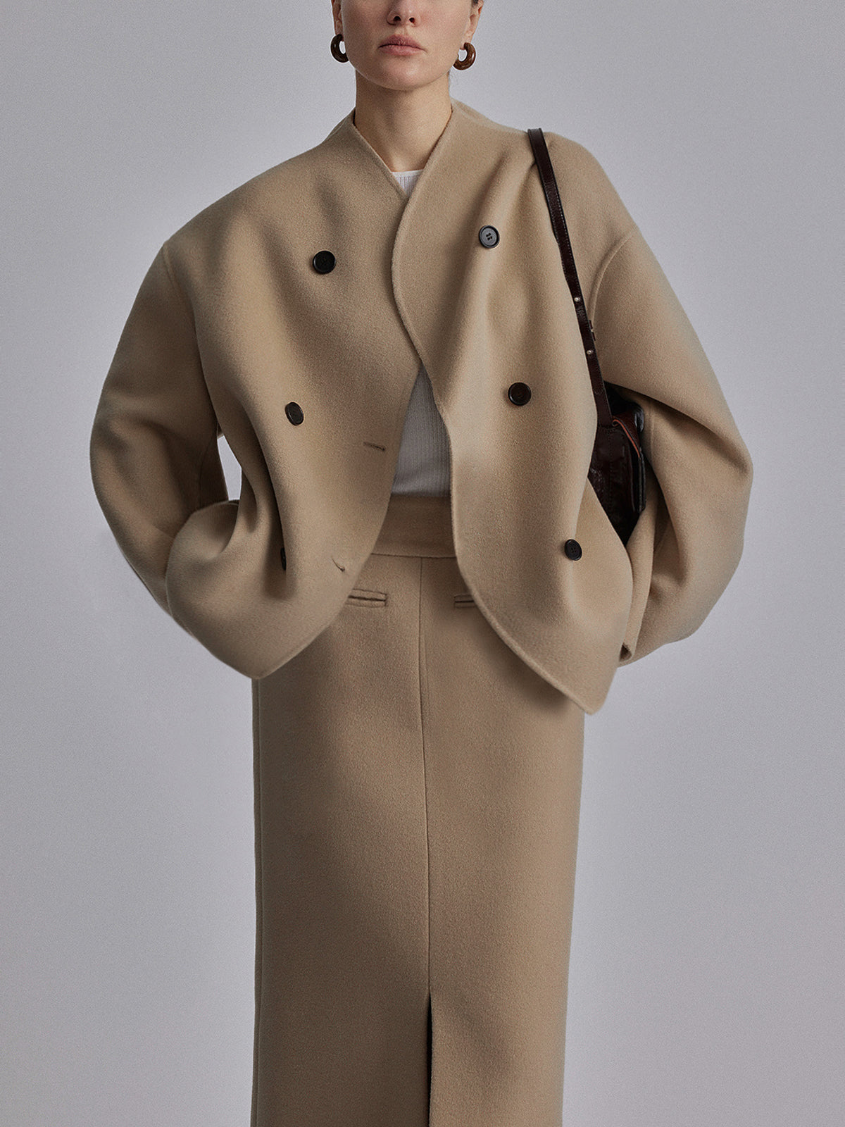 Oversized-Hemdjacke mit Knopfleiste, langen Ärmeln und lockerem Schnitt | Ideal für Frühling und Herbst