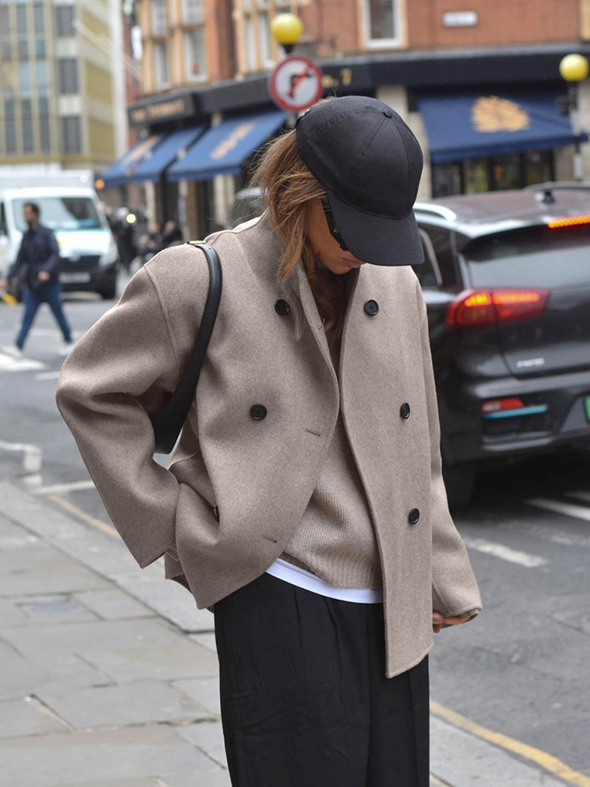 Oversized-Hemdjacke mit Knopfleiste, langen Ärmeln und lockerem Schnitt | Ideal für Frühling und Herbst