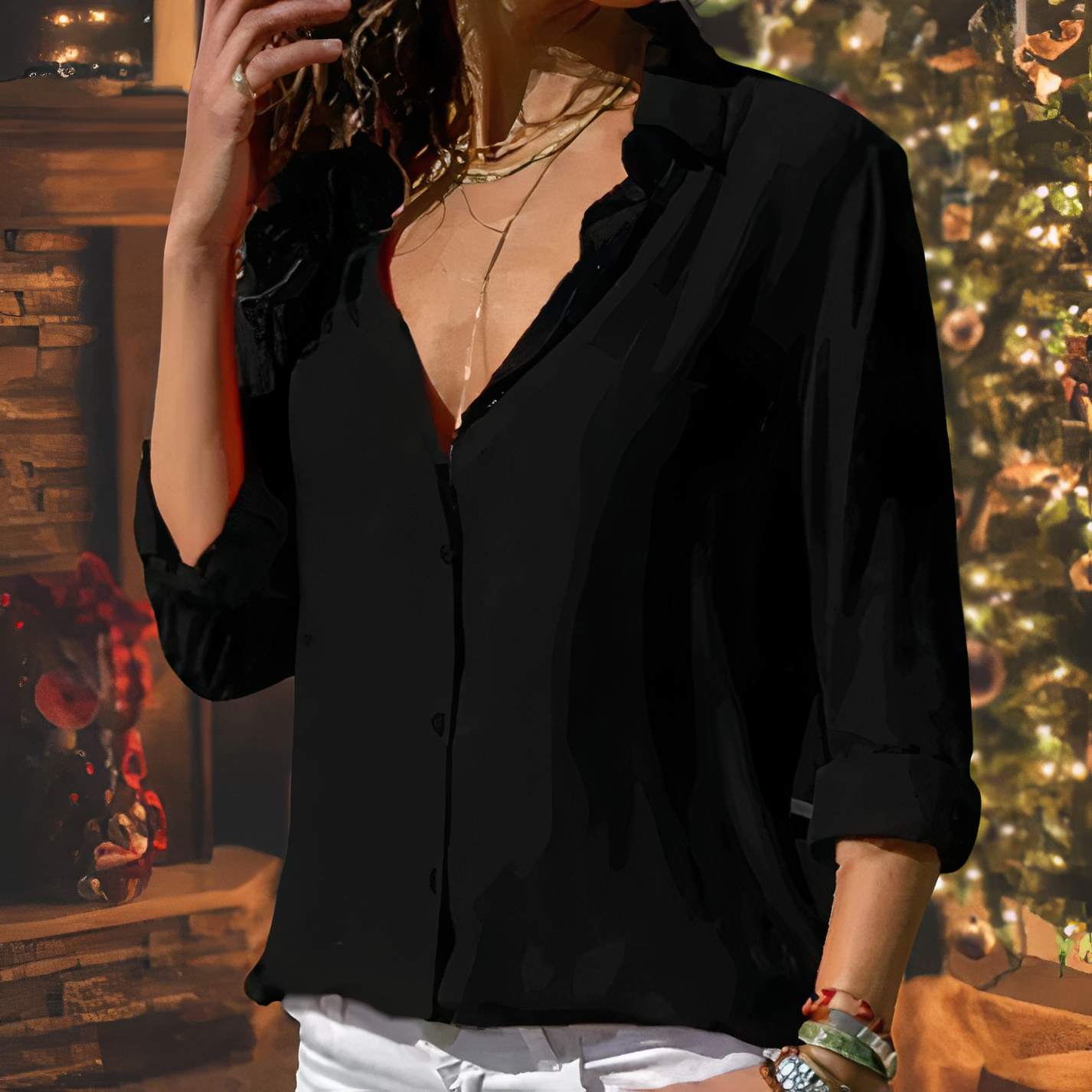 Langärmlige Bluse mit raffiniertem Design | Ideal für Frühling und Herbst
