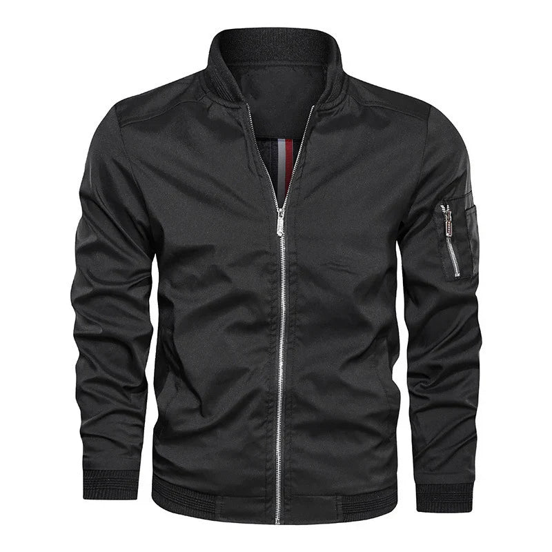 Herren Leichte Bomberjacke mit Reißverschluss und Elastischen Bündchen | Ideal für Frühling und Herbst