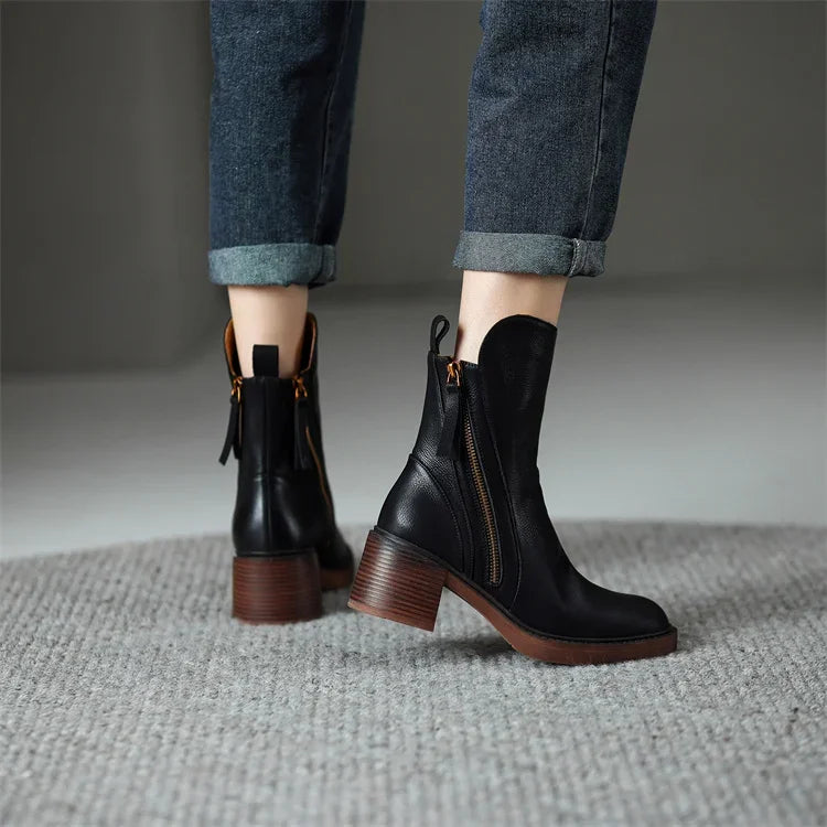 Stiefeletten aus robustem Leder mit gepolsterter Innensohle
