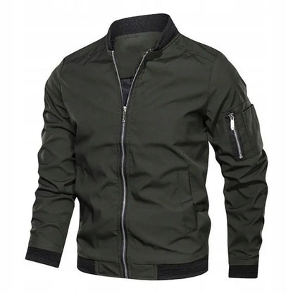 Herren Leichte Bomberjacke mit Reißverschluss und Elastischen Bündchen | Ideal für Frühling und Herbst