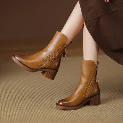 Stiefeletten aus robustem Leder mit gepolsterter Innensohle