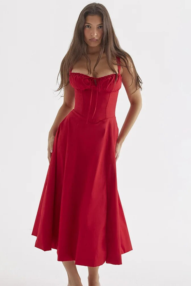 Midikleid mit Korsett und Schnürung | Perfekt für Frühling und Sommer