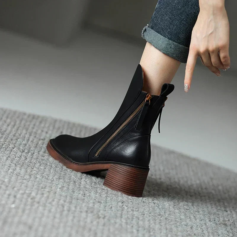 Stiefeletten aus robustem Leder mit gepolsterter Innensohle