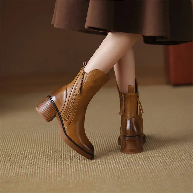 Stiefeletten aus robustem Leder mit gepolsterter Innensohle