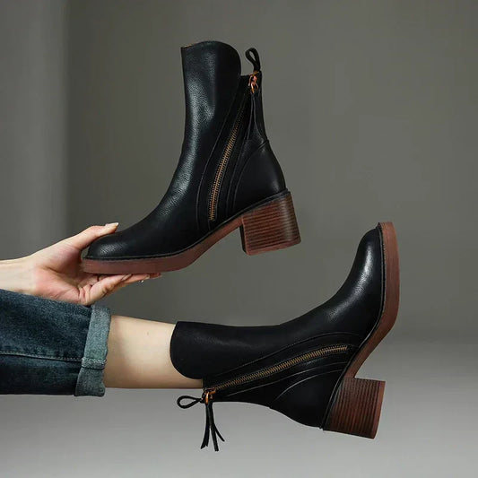 Stiefeletten aus robustem Leder mit gepolsterter Innensohle