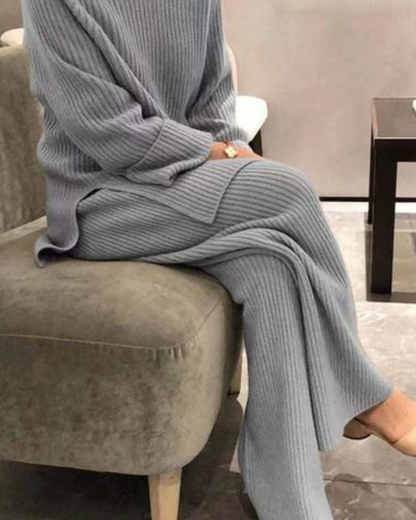 Strickpullover- und Hosenset mit legerer Passform | Ideal für Frühling und Herbst
