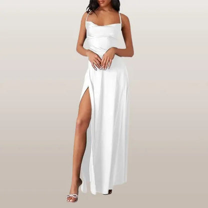 Ärmelloses Seiden-Maxikleid mit Fließendem Design | Ideal für Frühling und Sommer