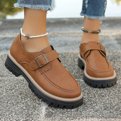 Schnallen-Loafer mit dicker Sohle und PU-Obermaterial | Ideal für alle Jahreszeiten