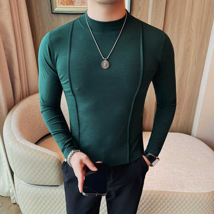 Herren gestreiftes Langarm Slim Fit T-Shirt – Ideal für Frühling und Herbst