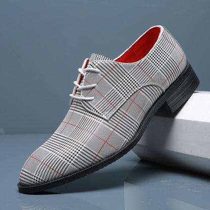 Herren Schnür-Leder Business-Schuhe mit Streifen-Detail | Ideal für Alle Jahreszeiten