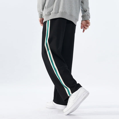 Herren Lockere Weite Gerade-Hose I Ideal für Frühling und Herbst