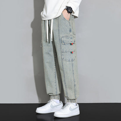 Herren Lockere Arbeitsjeans mit Reißverschluss | Ideal für den Frühling
