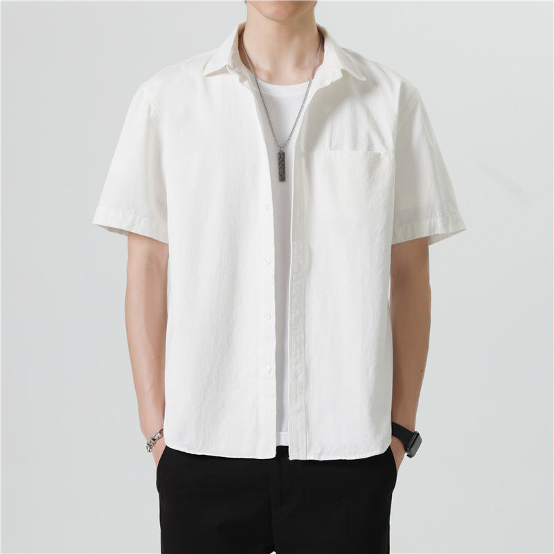Herren Kurzarm Baumwoll-Shirt Mantel Ideal für Sommer
