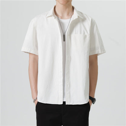 Herren Kurzarm Baumwoll-Shirt Mantel Ideal für Sommer