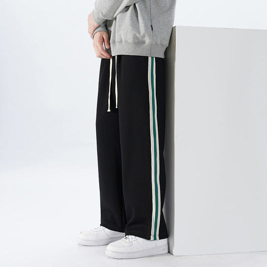 Herren Lockere Weite Gerade-Hose I Ideal für Frühling und Herbst