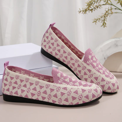 Atmungsaktive Gestrickte Flache Schuhe mit Rundspitze | Ideal für den Sommer