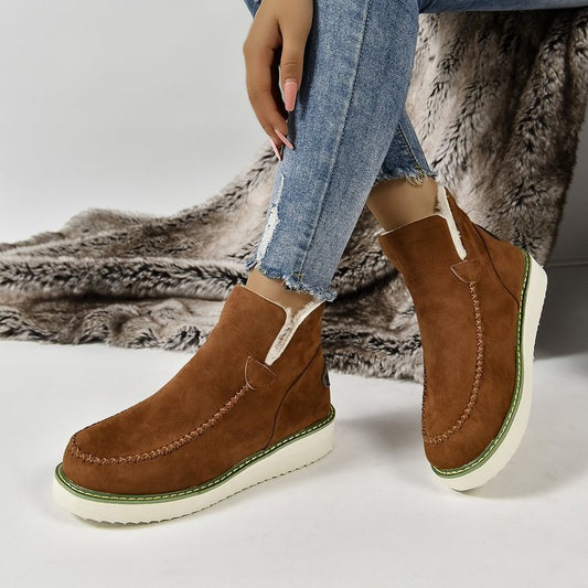 Slip-On Keilabsatz-Schneestiefel mit Warmem Futter | Ideal für Winter