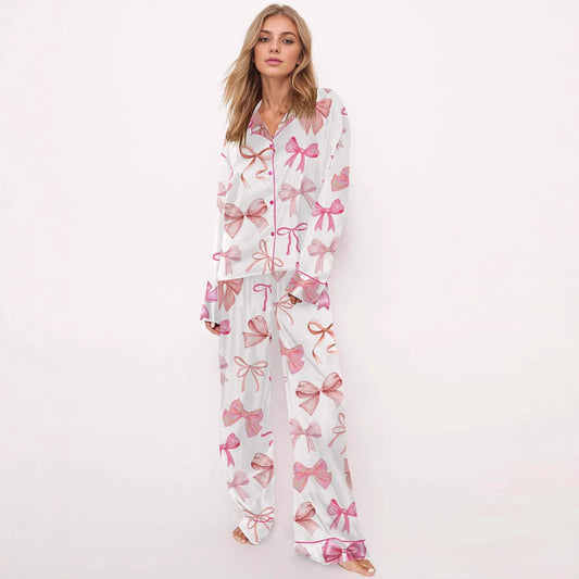 Bedrucktes Langarm-Pyjama Set mit Knöpfen | Ideal für Frühling und Herbst